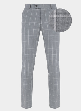 Szary garnitur BUENAVISTA w kratę 