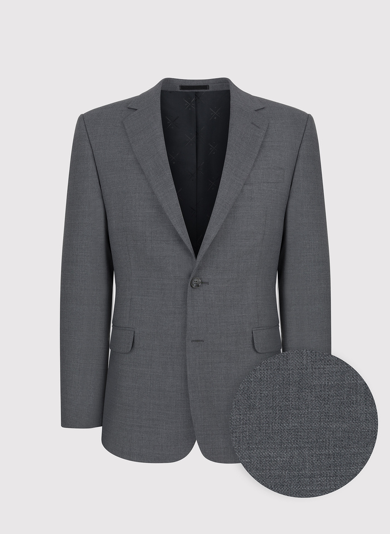 Szary wełniany garnitur