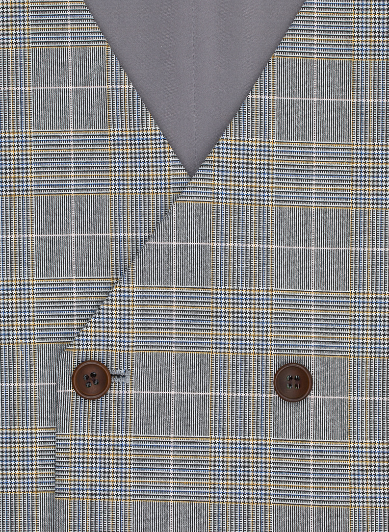 Dwurzędowa kamizelka w kratę