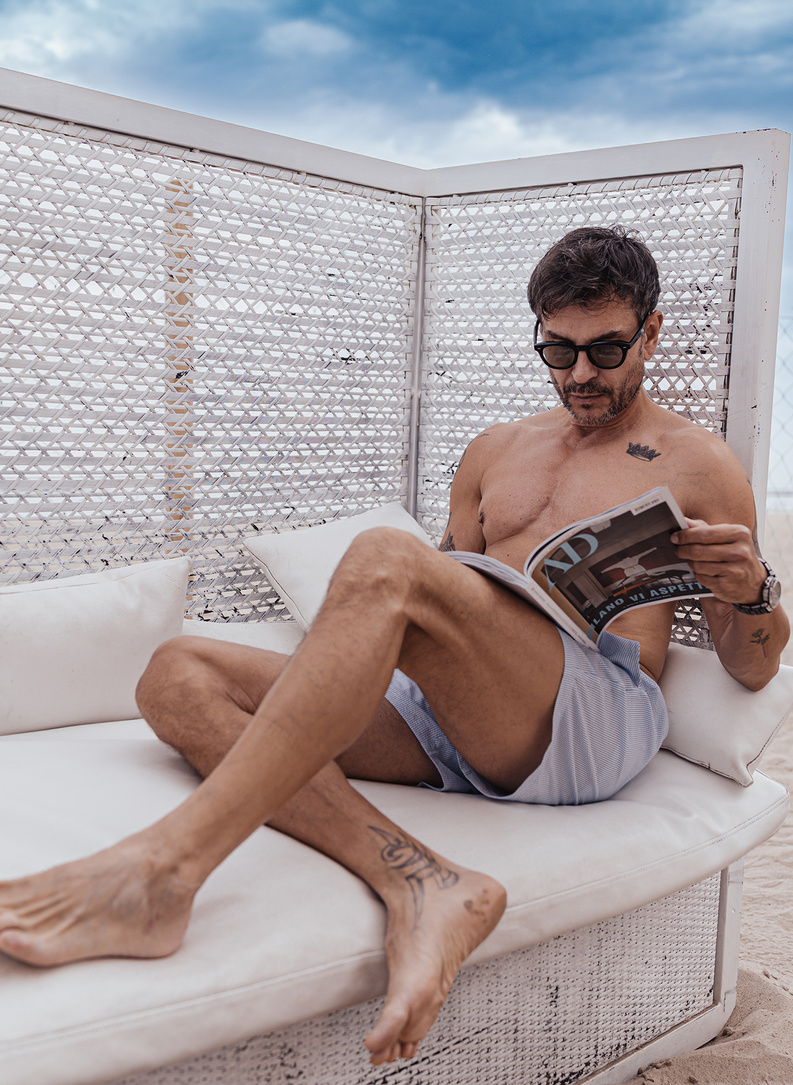 Niebieskie szorty kąpielowe męskie