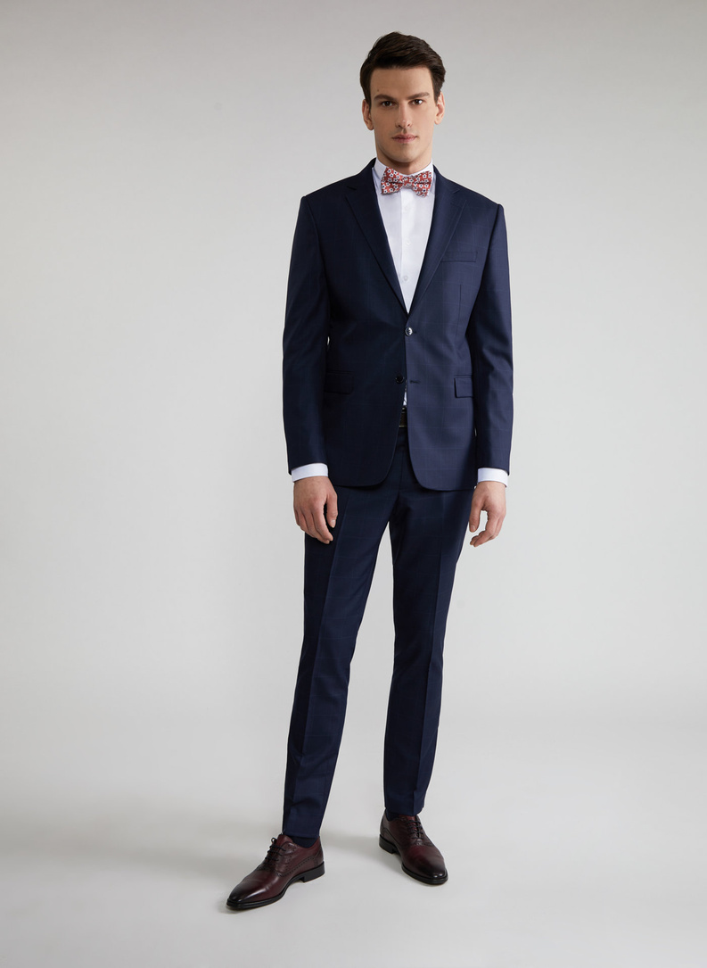 Granatowa marynarka garniturowa P22SF-3G-015-G-S