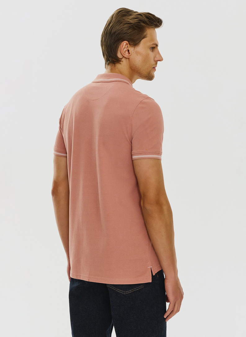 Gładki t-shirt polo w kolorze różowym
