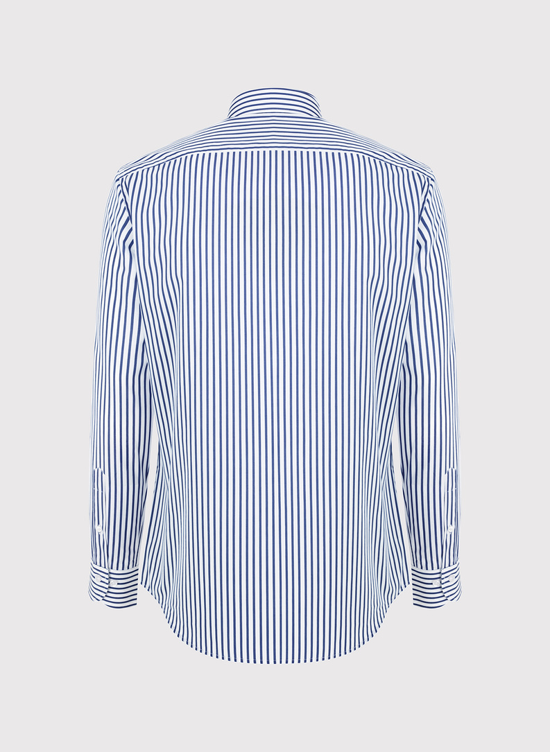 Bawełniana koszula męska w granatowe paski