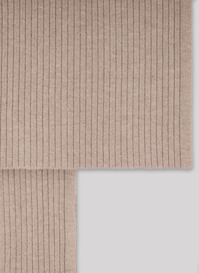 Beżowy komplet męski czapka i szalik