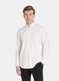 Biała koszula męska paisley