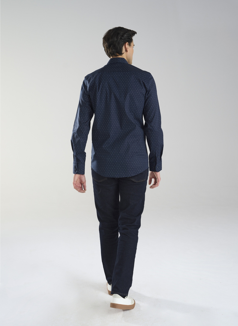 Granatowa koszula w gwiazdki