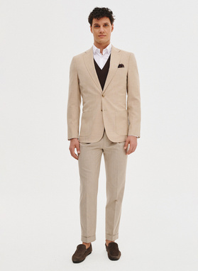 Casualowa marynarka męska w kolorze beżowym