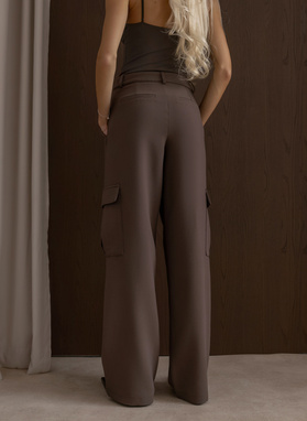Spodnie damskie HIGH SOCIETY PANTS brązowe
