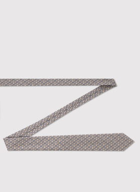 Beżowy krawat w mikrowzór