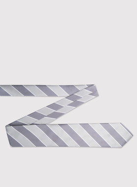 Szary krawat męski w paski