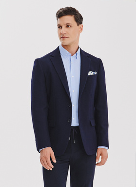 Granatowa marynarka męska z wełny