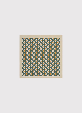 Oliwkowa poszetka męska ze wzorem