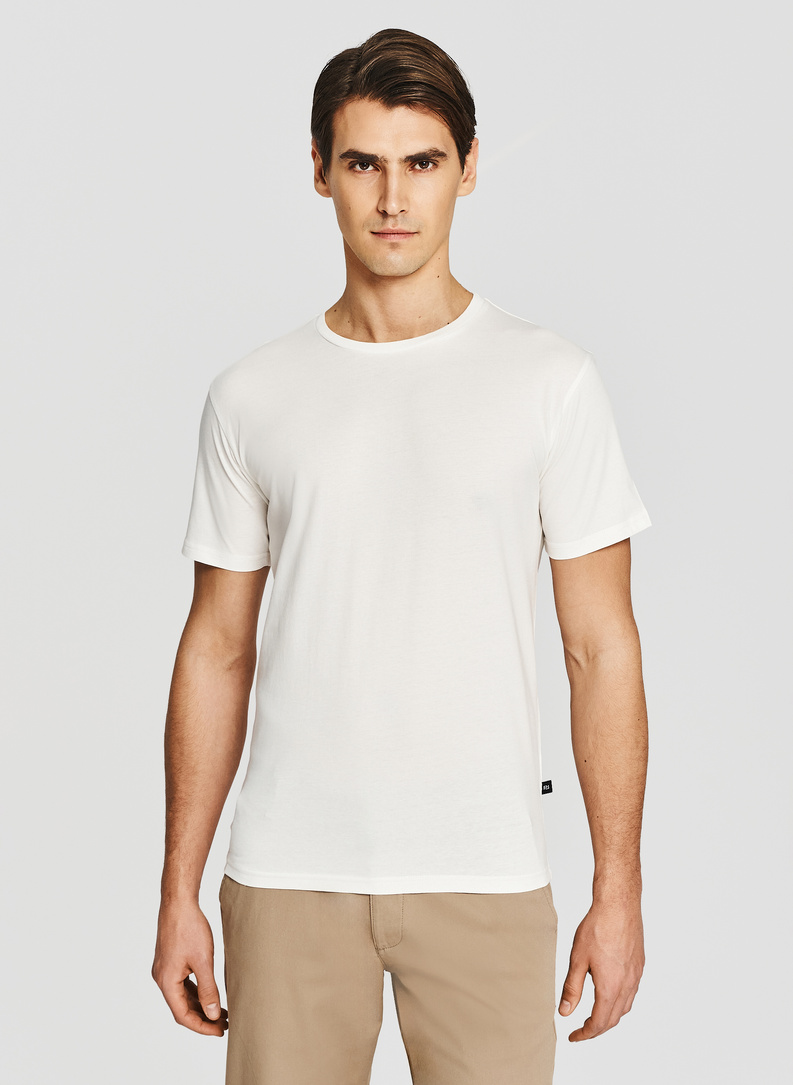 Biały bawełniany t-shirt męski