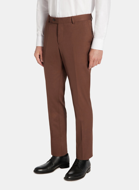 Gładki brązowy garnitur męski