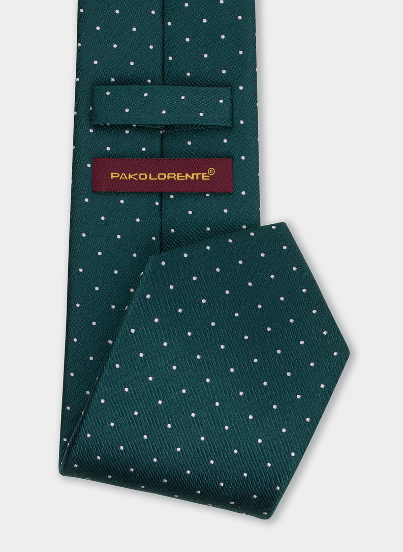 Krawat męski jedwabny zielony P21WP-KX-259-Z