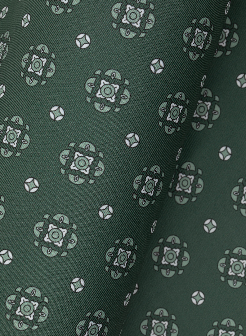 Wzorzysta zielona poszetka męska