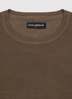 Brązowy sweter męski o-neck