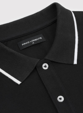 Czarny t-shirt polo