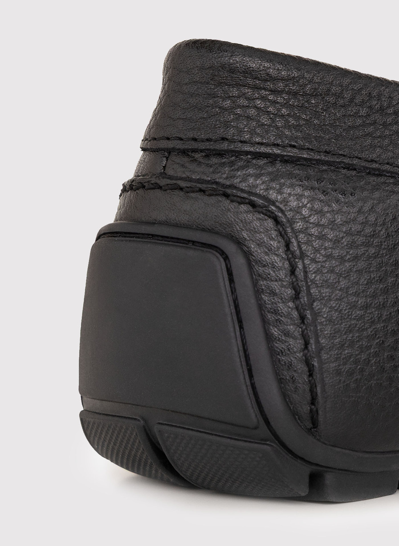 Czarne skórzane mokasyny męskie