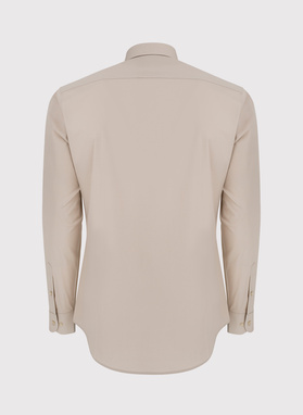 Beżowa koszula męska długi rękaw