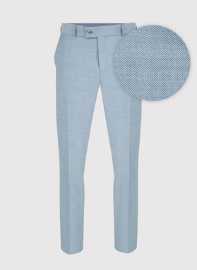 Gładki błękitny garnitur męski z wełny