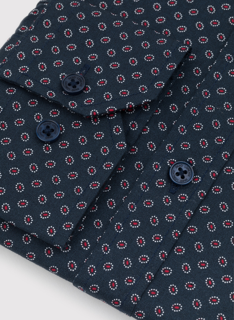 Koszula w kolorze granatowym w mikrowzór