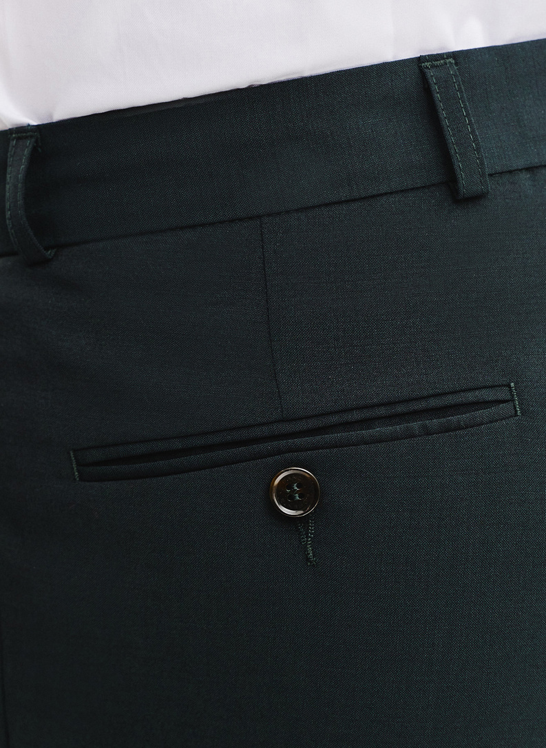 Wełniany zielony garnitur męski