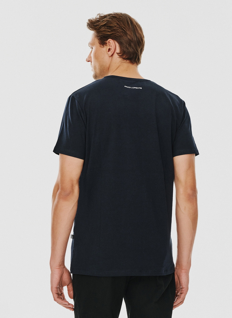 Granatowy gładki T-shirt Basic
