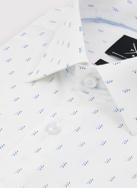 Biała koszula męska w mikrowzór