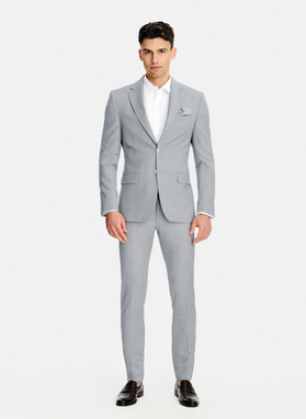 Szara marynarka garniturowa z wełny