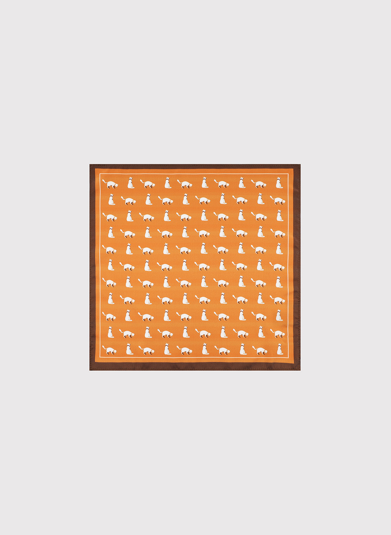 Pomarańczowa poszetka w kotki