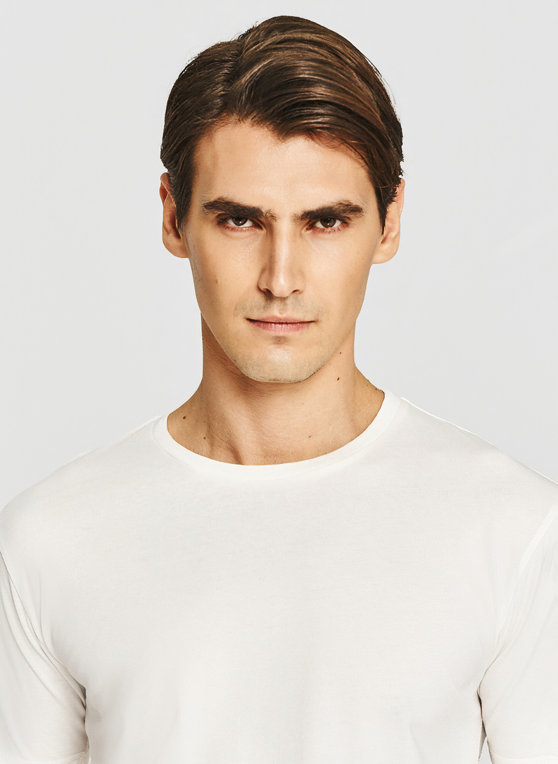 Biały bawełniany t-shirt męski