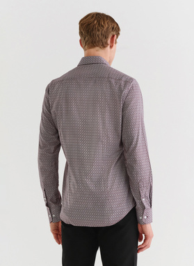 Brązowa wzorzysta koszula męska