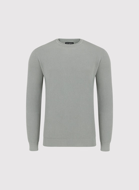 Szałwiowy sweter męski o-neck