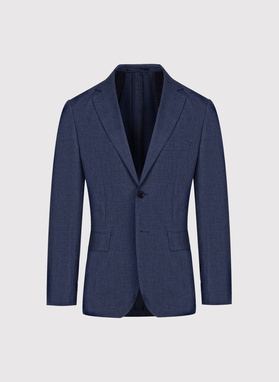 Granatowa marynarka casual z lnem