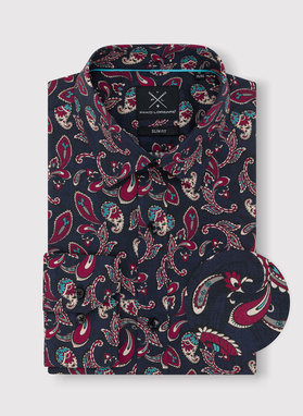 Granatowa koszula w paisley