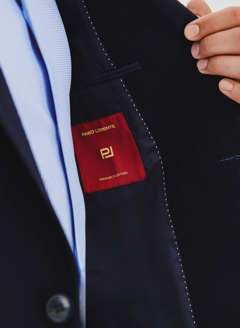 Granatowa marynarka męska z wełny