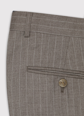 Beżowe spodnie garniturowe w prążek