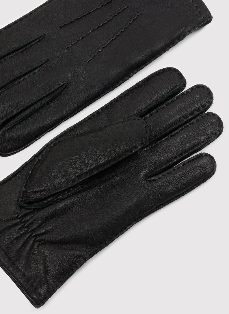 Skórzane czarne rękawiczki męskie