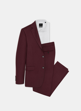 Bordowe spodnie garniturowe P21WP-6G-036-D-S