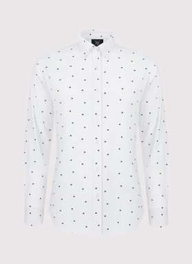 Biała koszula męska w samoloty