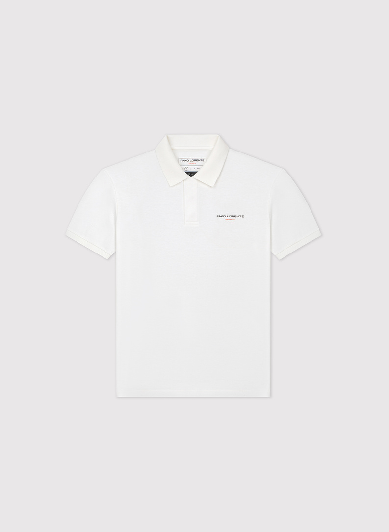 Biały bawełniany t-shirt polo