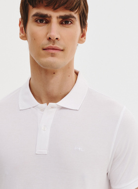 Biały gładki t-shirt polo