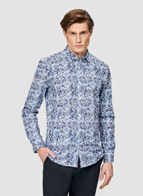 Koszula męska w niebieskie kwiaty