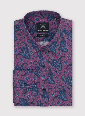 Fioletowa koszula we wzór paisley