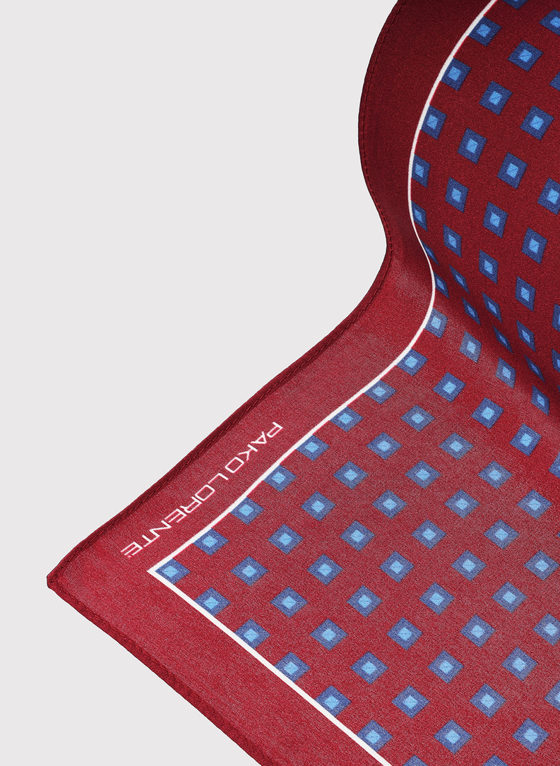 Czerwona poszetka męska mikrowzór