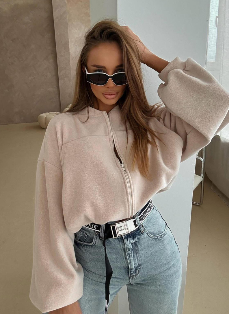 Bluza BOHO z polaru brzoskwiniowa