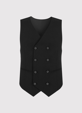 Czarna dwurzędowa kamizelka męska 