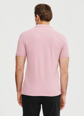 Gładki t-shirt polo w różowym kolorze