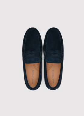 Granatowe mokasyny męskie